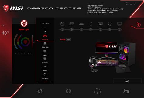 All detailed settings such as lighting control, button assignment, DPI setting, and macro recording* can be fulfilled in the latest Dragon Center. . Mystic light download